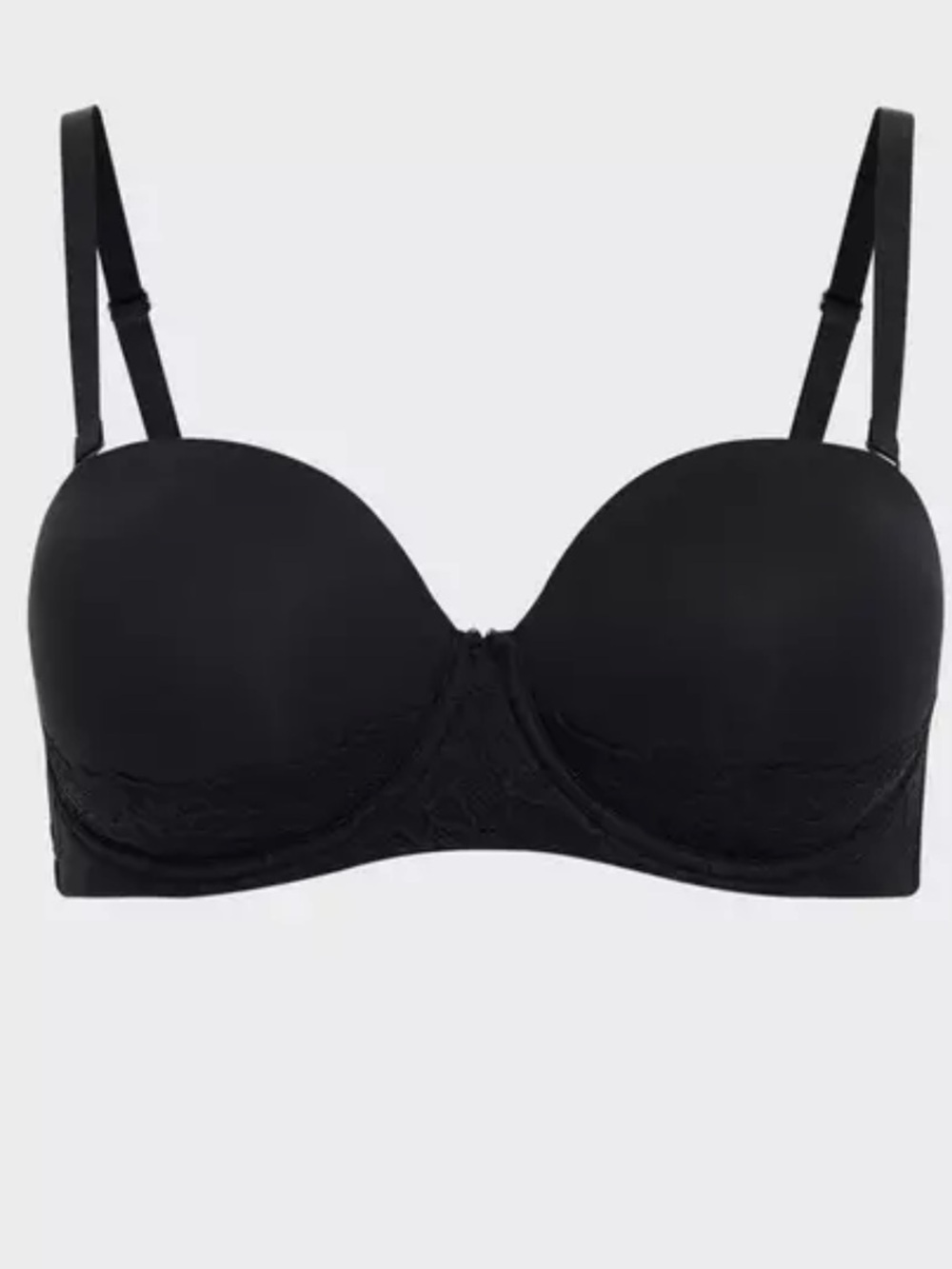 Torrid Curve Convertible Strapless Lightly Lined Smooth Bra Black Underwire 44C